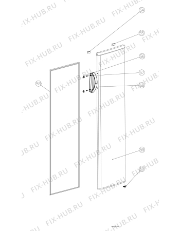 Взрыв-схема холодильника Zoppas PFP18400WA - Схема узла Door 003